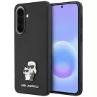 Samsung Galaxy A57 5G Karl Lagerfeld Saffiano Karl & Choupette fém logós fekete tok