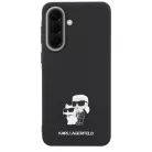 Samsung Galaxy A57 5G Karl Lagerfeld Saffiano Karl & Choupette fém logós fekete tok