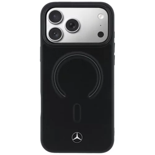 iPhone 17 Pro Mercedes bőr 3D MagSafe fekete tok