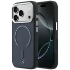iPhone 17 Pro Mercedes bőr 3D MagSafe tok sötétkék