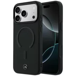 iPhone 17 Pro Max Mercedes bőr 3D MagSafe fekete tok