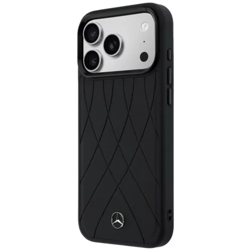 iPhone 17 Pro Max Mercedes bőr keresztvonalas MagSafe fekete tok
