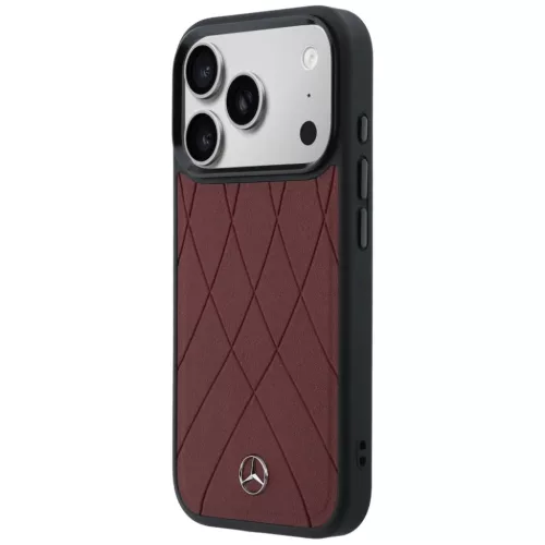 iPhone 17 Pro Max Mercedes bőr keresztvonalas MagSafe piros tok