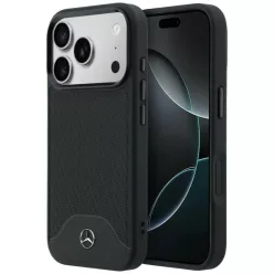   iPhone 17 Pro Mercedes bőr fa hatású és Curve MagSafe fekete tok