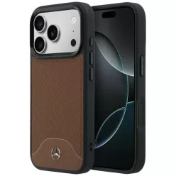   iPhone 17 Pro Max Mercedes bőr fa hatású és Curve MagSafe teveszínű tok