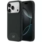 iPhone 17 Pro Max Mercedes Leather Wood Effect and Curve MagSafe fekete tok