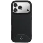 iPhone 17 Pro Max Mercedes Leather Wood Effect and Curve MagSafe fekete tok