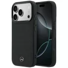 iPhone 17 Pro Mercedes bőrhatású hálómintás Bow Line MagSafe fekete tok