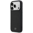 iPhone 17 Pro Mercedes bőrhatású hálómintás Bow Line MagSafe fekete tok