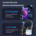 M3 Bluetooth 5.4 AUX transmitter autóhoz, TV-hez és vezeték nélküli fejhallgatóhoz