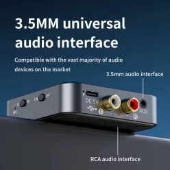   BT200 Bluetooth 5.4 audio adapter 2 fejhallgatóhoz – 2 az 1-ben transmitter és receiver