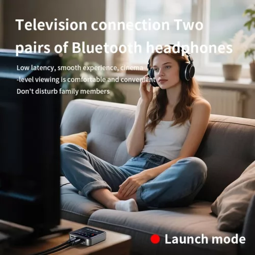 BT200 Bluetooth 5.4 audio adapter 2 fejhallgatóhoz – 2 az 1-ben transmitter és receiver