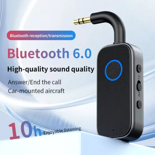 M2 2 az 1-ben Bluetooth 6.0 audio adapter vevő és adó autóhoz, TV-hez és fejhallgatóhoz