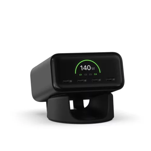 Satechi ChargeView 140 W-os asztali töltő (4×USB-C) – fekete