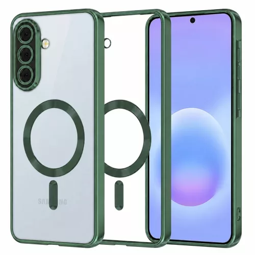Samsung Galaxy A57 5G Mélyzöld Techsuit Luxury Crystal MagSafe tok