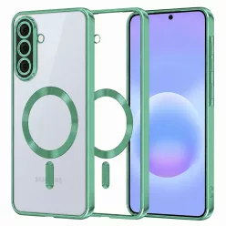   Samsung Galaxy A57 5G Világoszöld Techsuit Luxury Crystal MagSafe tok