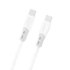 Dudao L25SC 60W USB-C - USB-C Kábel Puha Szilikon Fonott 2m - Fehér