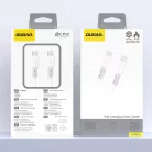 Dudao L25SC 60W USB-C - USB-C Kábel Puha Szilikon Fonott 2m - Fehér
