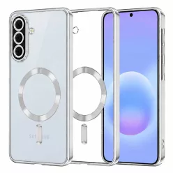   Samsung Galaxy A57 5G Ezüst Techsuit Luxury Crystal MagSafe tok