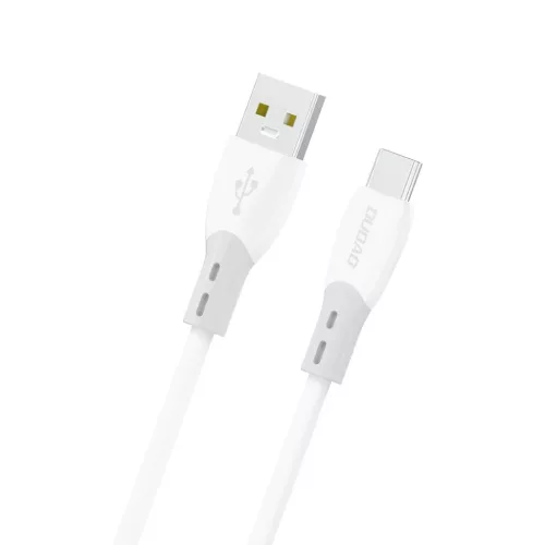 Dudao L25ST 5 A USB-A - USB-C kábel puha szilikon borítással 1 m - fehér