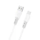 Dudao L25ST 5 A USB-A - USB-C kábel puha szilikon borítással 1 m - fehér