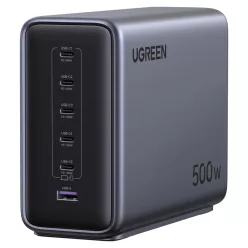   UGREEN Nexode X759 (55550B) asztali töltő, 500W, 5A, 1 x USB-A - 5 x USB-C, Szürke