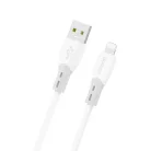Dudao L25SL 30W USB-A - Lightning kábel puha szilikon fonattal 1m - Fehér