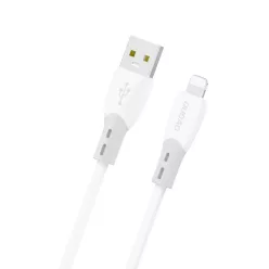   Dudao L25SL 30W USB-A - Lightning kábel puha szilikon fonattal 1m - Fehér