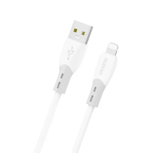 Dudao L25SL 30W USB-A - Lightning kábel puha szilikon fonattal 1m - Fehér