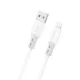 Dudao L25SL 30W USB-A - Lightning kábel puha szilikon fonattal 1m - Fehér