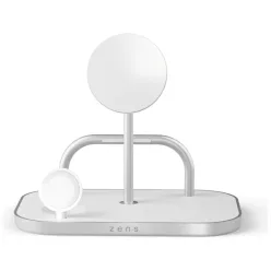  Zens 4 az 1-ben Qi 2.0 60 W USB-C mágneses indukciós töltő ezüst
