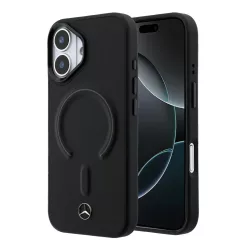 Mercedes PU bőr 3D MagSafe iPhone 17 tok fekete