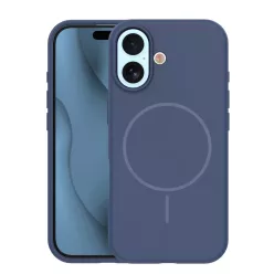iPhone 17 6,3" sötétkék Silicone Thin Mag tok