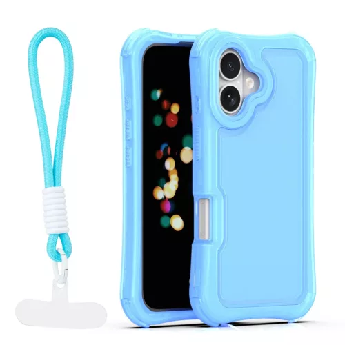 iPhone 16 kék SafePop pántos tok