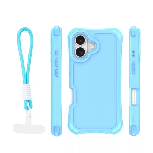 iPhone 17 kék SafePop pántos tok