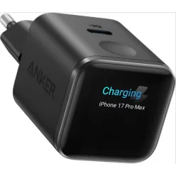   Fali Töltő Anker Nano Töltő Kijelzővel, 45W, 3A, 1 x USB-C, Fekete A121DG11