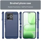 Honor 600 Lite szénszálas, csiszolt mintázatú TPU telefontok (kék) tok