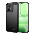 Honor 600 Lite szénszálas csiszolt mintázatú TPU telefontok (fekete) tok