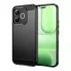 Honor 600 Lite szénszálas csiszolt mintázatú TPU telefontok (fekete) tok