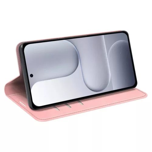 Honor 600 Lite retro mintás mágneszáras bőr fliptok rózsaszín tok