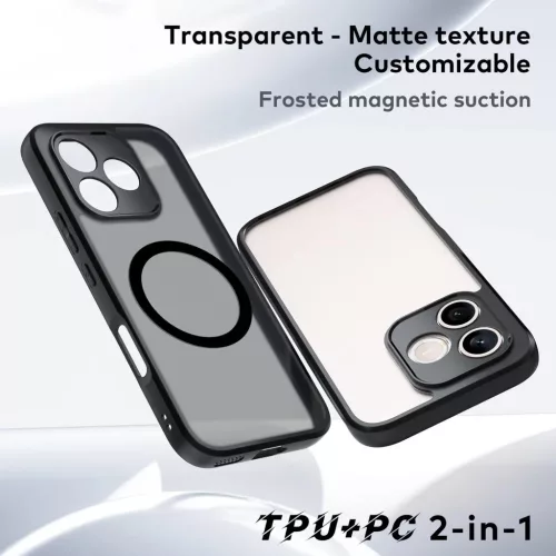 Honor 600 Lite Magsafe hibrid TPU és PC telefontok (matt fekete) tok