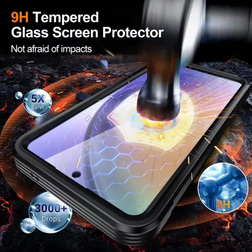 Samsung Galaxy A57 5G készülékhez RedPepper edzett üveges MagSafe telefontok (fekete) tok 360 fokos védelem
