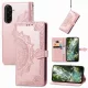 Samsung Galaxy A57 5G mandala virágmintás dombornyomott bőr fliptok (rózsaarany) tok