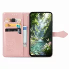Samsung Galaxy A57 5G mandala virágmintás dombornyomott bőr fliptok (rózsaarany) tok