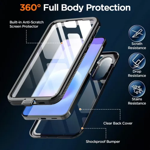 Samsung Galaxy A57 5G Fekete ShellBox Vízálló IP68 tok