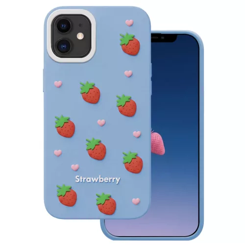iPhone 11 kék eper tok