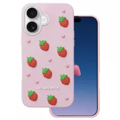 iPhone 16 / 17 6,1" Eper rózsaszín tok