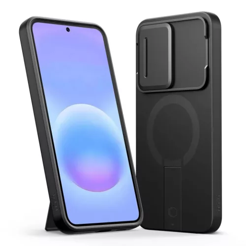Samsung Galaxy A57 5G Tech-Protect Kevlar Aura MagSafe fekete/narancssárga tok