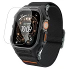 Apple Watch Ultra 1 / 2 / 3 (49 mm) Spigen Lite Fit Pro & edzett üvegfólia matt fekete tok