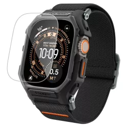   Apple Watch Ultra 1 / 2 / 3 (49 mm) Spigen Lite Fit Pro & edzett üvegfólia matt fekete tok
